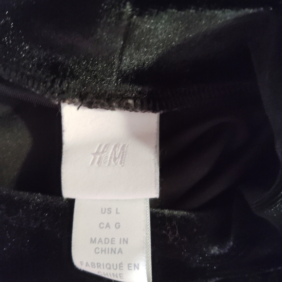 H&M black velvet long sleeve dress Sz-L - Picture 4 of 4